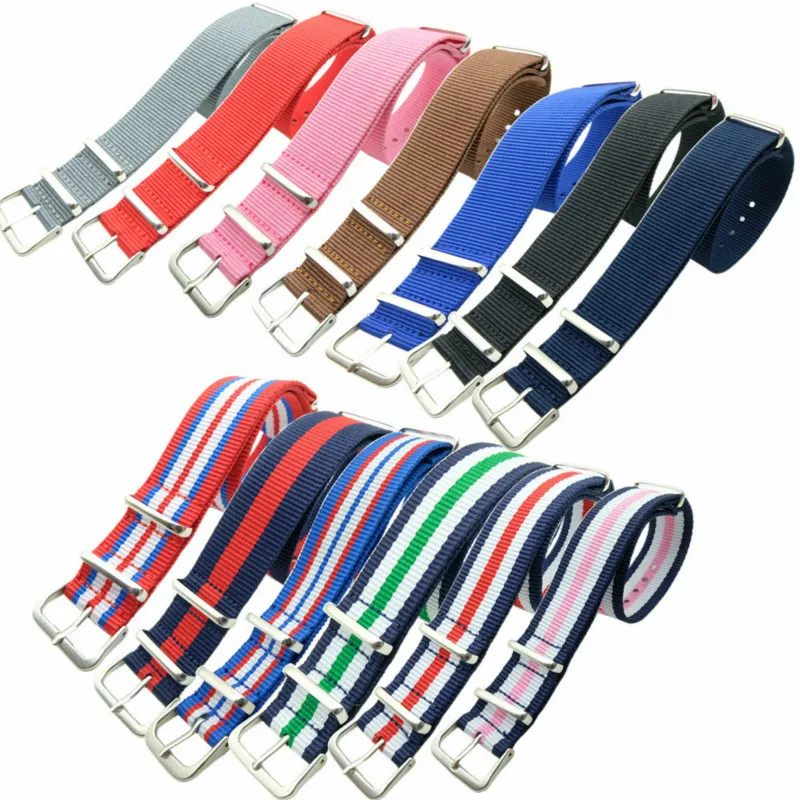 

Stainless Steel Buckle Nato Strap 18mm 20mm Nylon Band for Watch Accessories Bracelet WristBand Universal18mm 20 mm Watches