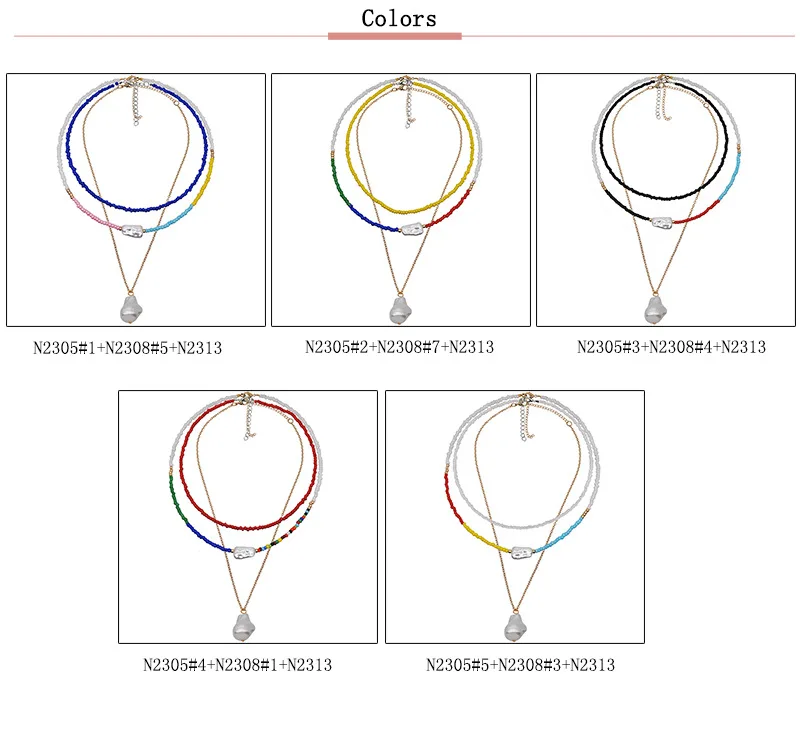 Чокер женский многослойный с рисовыми бусинами цепочка до ключиц ожерелье