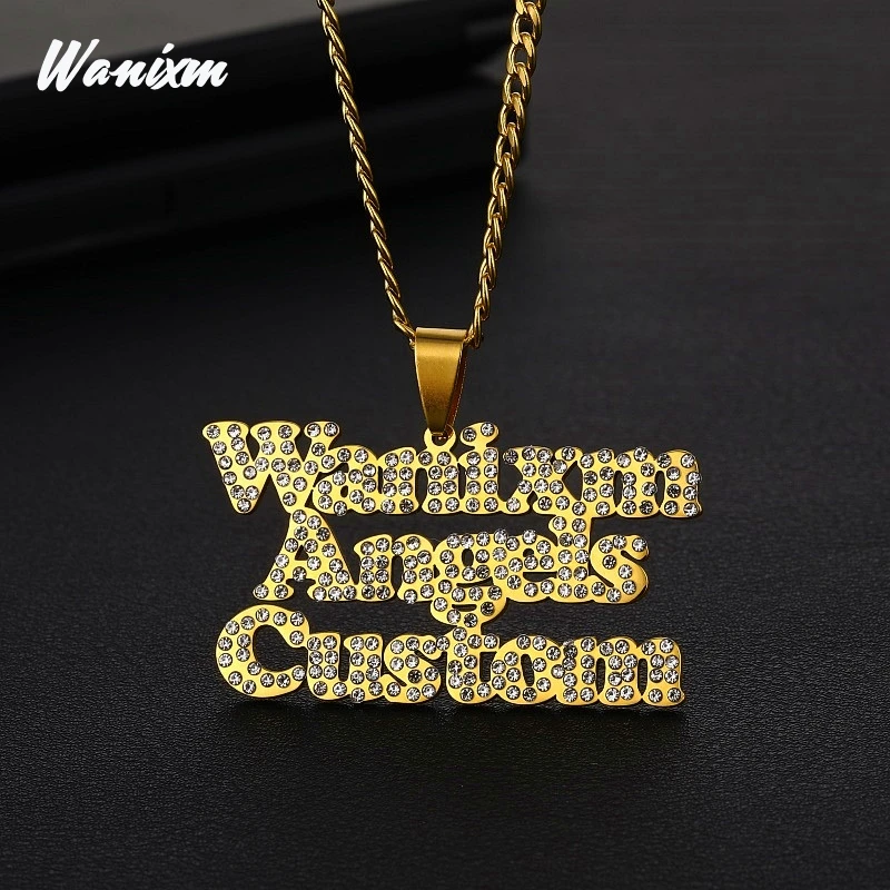 Кулон из циркония персонализированное ожерелье с именем клиента для женщин и