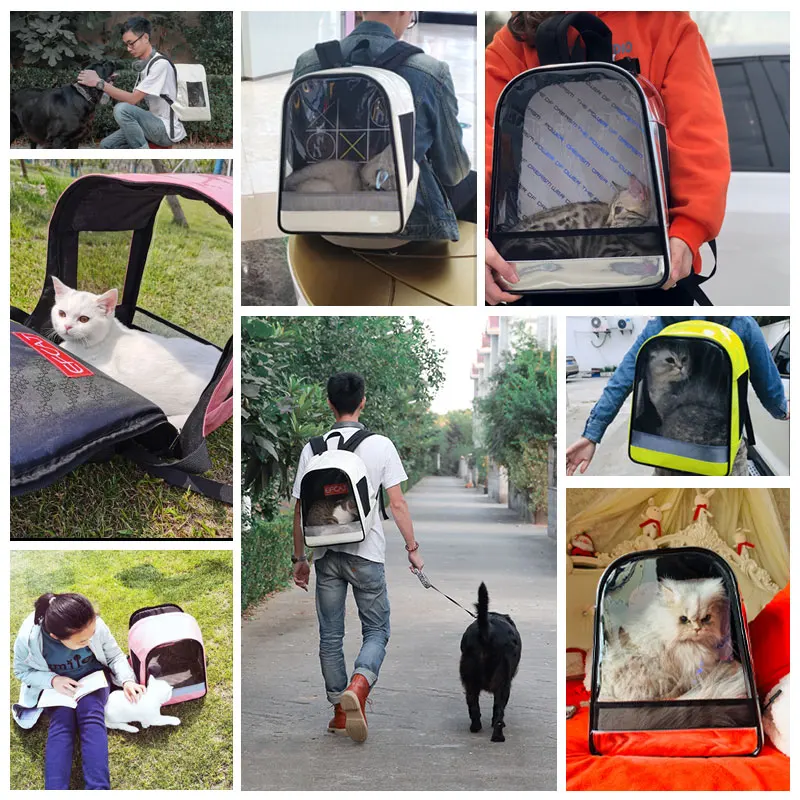 

Pet Dog Cat Backpack Puppy Rabbit Carrying Bag Fashion Transparent Leather Carry Bag Outdoor Pet Carrier