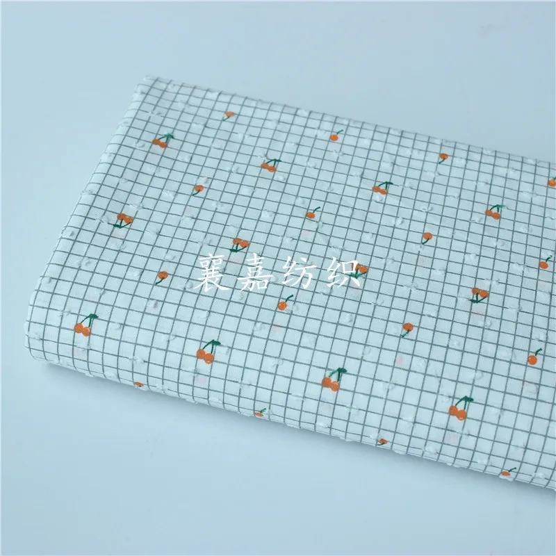 

Cotton Printed Jacquard Cut Flower Fabric Small Plaid Children's Clothing Fabric