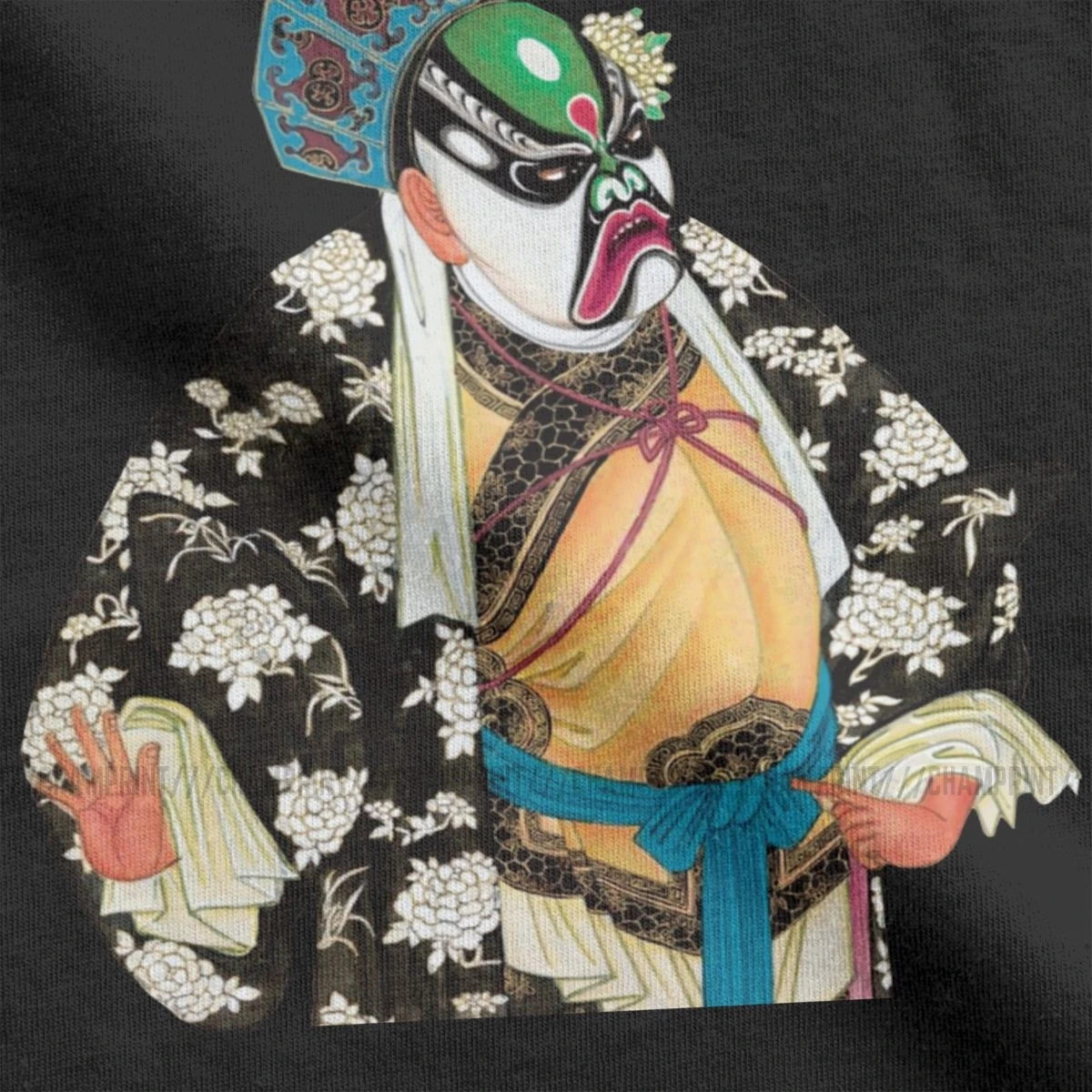 2019 модная Пекинская футболка &quotОпера&quot Мужская хлопковая с круглым вырезом