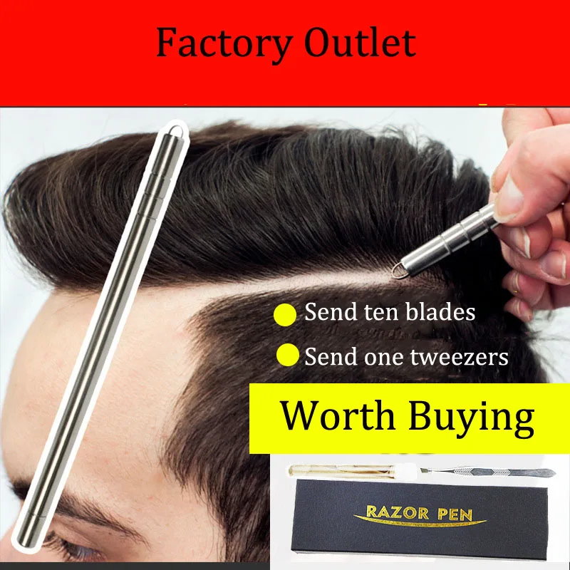 Hairdressing Carving Pen Notch Stainless Steel Razor Eyebrow Shaving Styling Magic Oil Head Pattern Tattoo Knife |