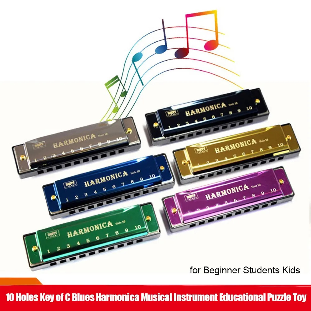 

Гармоника с 10 отверстиями, гармоника Bluetooth Deluxe, гармоника с кнопкой «С» для начинающих, взрослых и детей, подарок черный