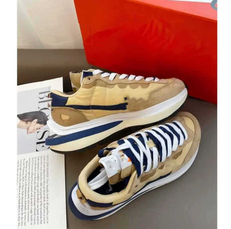 

Мужские и женские кроссовки для бега, вафельные кроссовки цвета хаки в стиле ретро с двойным крючком, 36-44 размеров, 2021