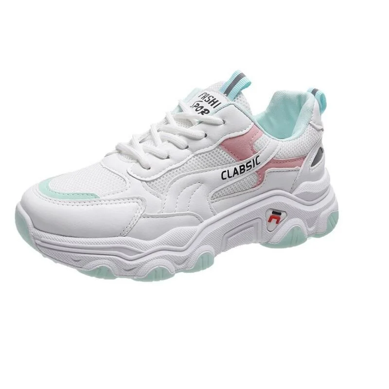 

New Sneakers Fashion Women Shoes Blue Orange Mesh Casual Shoes Woman Trainers Lace-Up Platform Sneakers Women Vulcanize Shoes