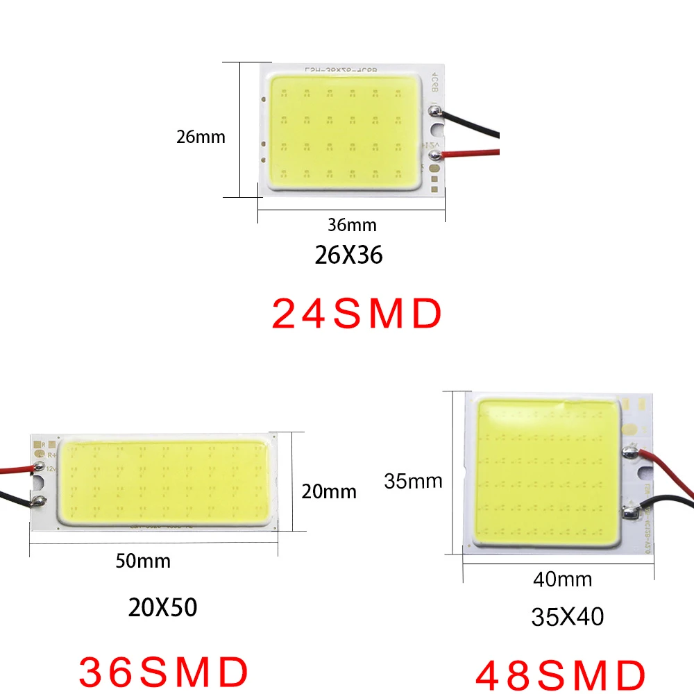 

1 шт. автомобильные аксессуары Cob 24Smd 36Smd 48Smd автомобильная светодиодная лампа для оформления номерного знака Лампа для автомобильного интер...