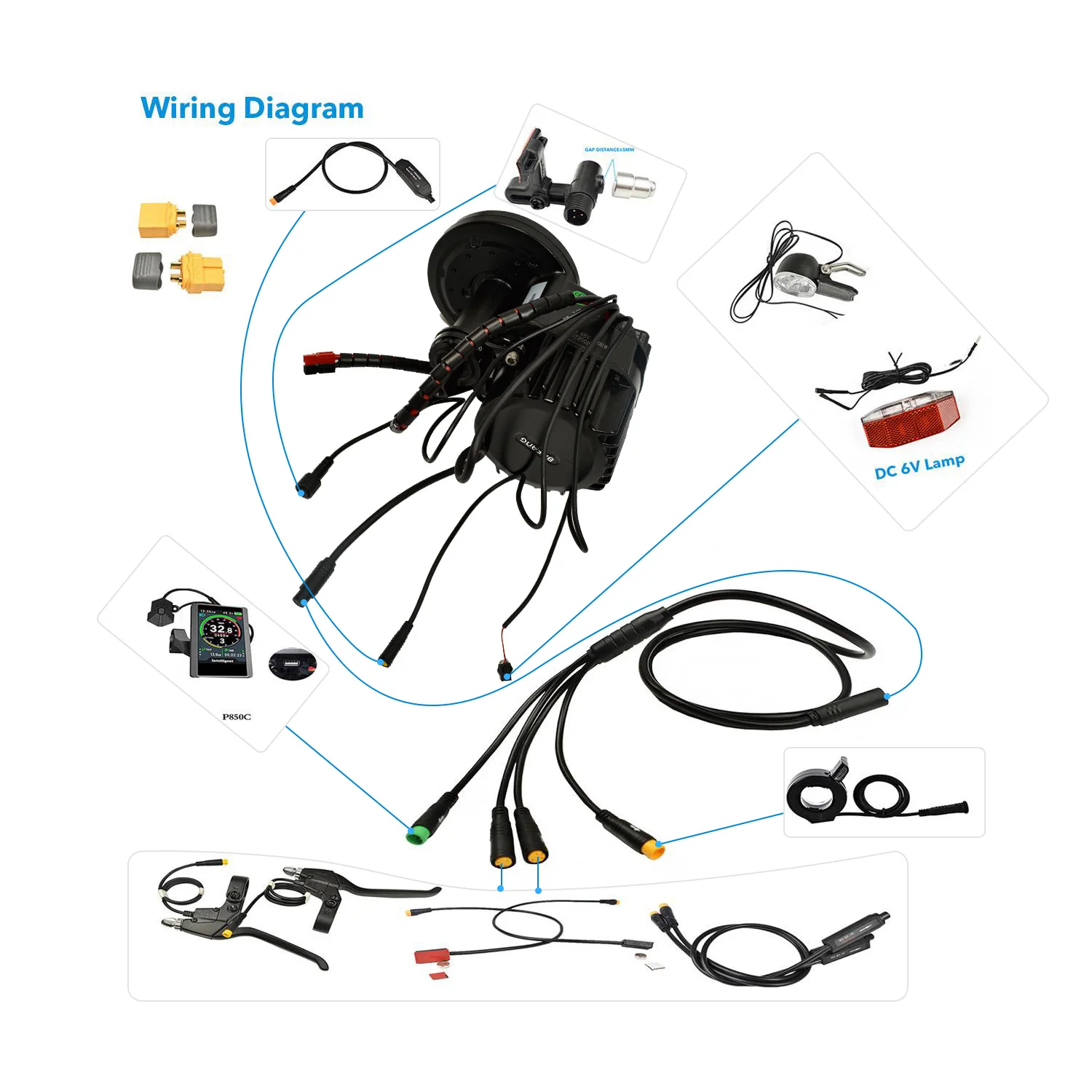 EU STOCK Bafang 48V или 52V 1000W BBS03 BBSHD Средний приводной двигатель DIY E Bike 8fun 120 мм/100 мм/68