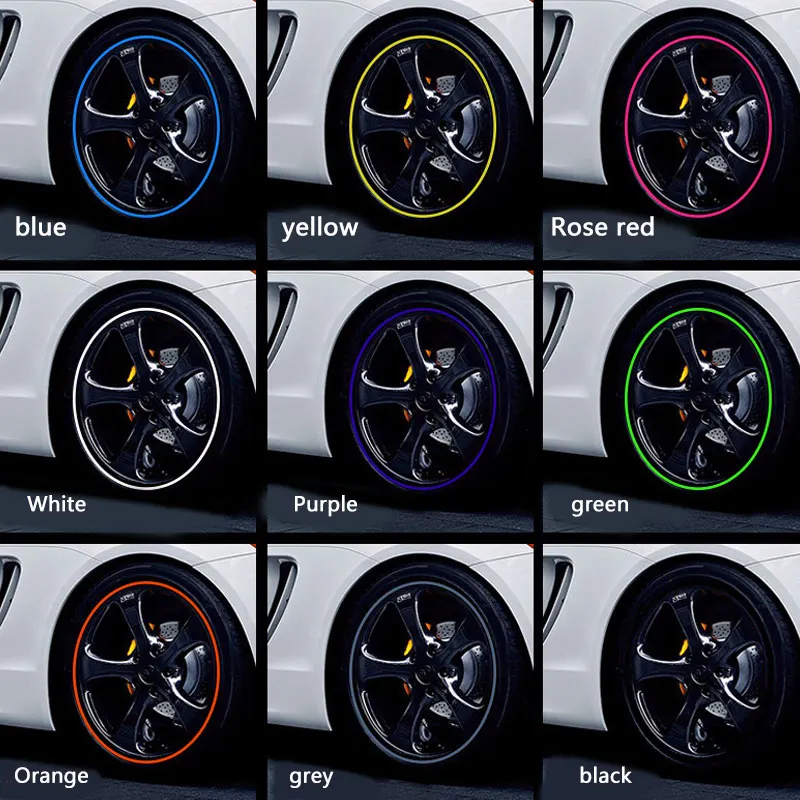 

Разноцветное кольцо для защиты колес, декоративная лента 8 м/1 объем, против царапин