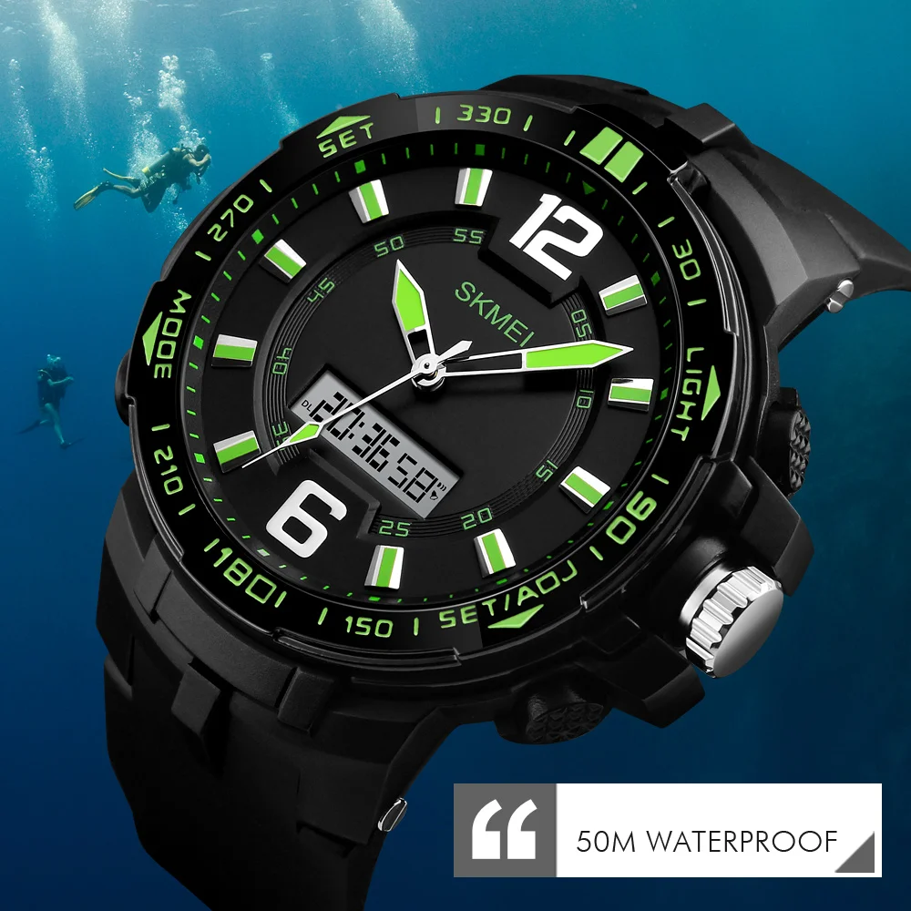 Часы наручные SKMEI мужские с большим циферблатом спортивные водонепроницаемые