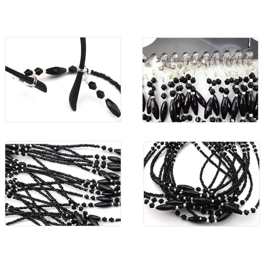 1 шт. черные акриловые бусины цепочки для очков противоскользящие шнур держатель