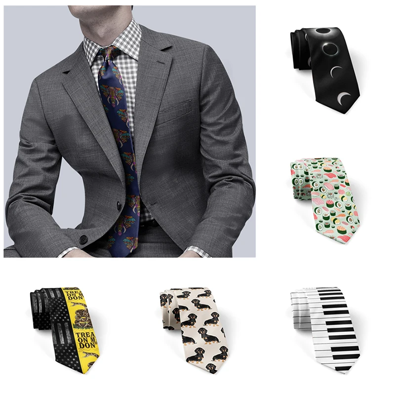 Модные мужские галстуки с принтом 8 см тонкие повседневные креативные