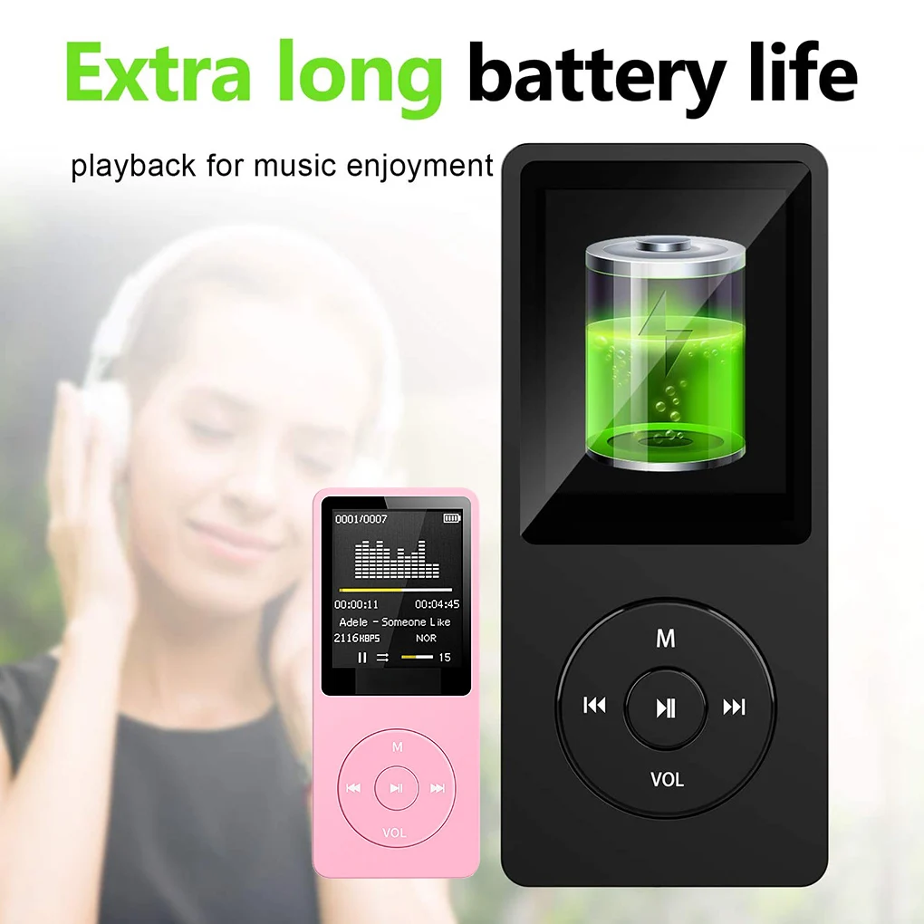 

1.8 inch LCD Screen MP3 Player Portable FM MP3 WAV Radio Video Hifi Player Games Movies E-Books Music Players Support SD Card