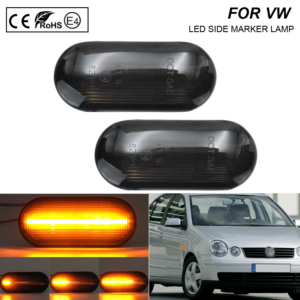 

2X Dynamic LED Side Marker Indicator Blinker Light For VW Bora Golf Mk4 Passat Polo Jetta Sharan Lupo T5 Vento Seat Ford Skoda
