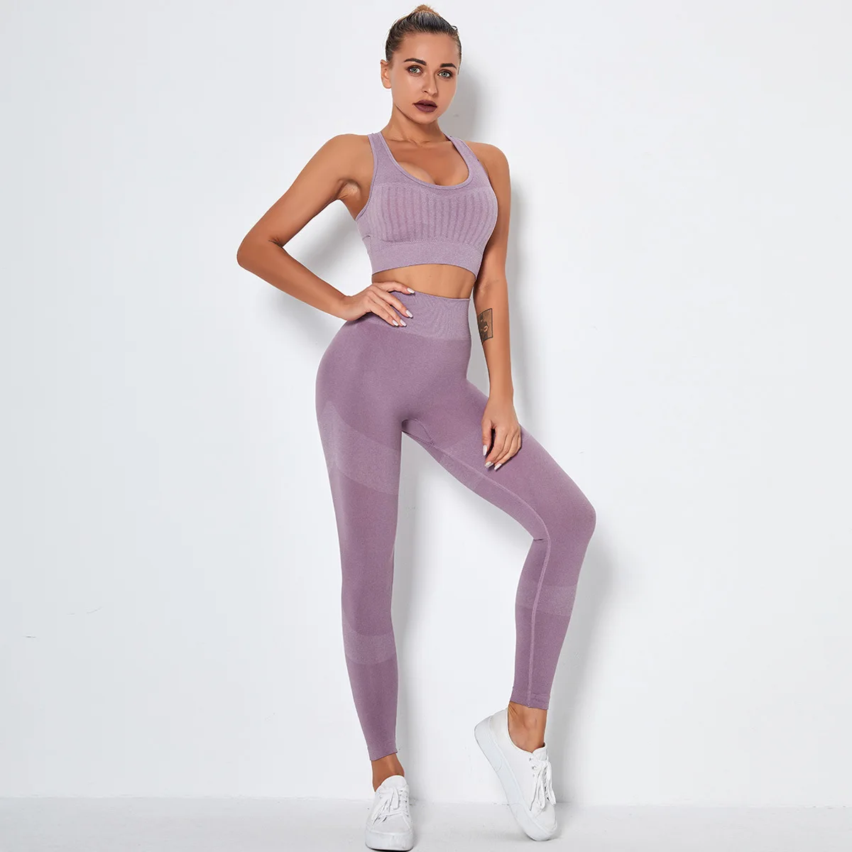 Женский бесшовный комплект для йоги спортивные костюмы Йога леггинсы шорты