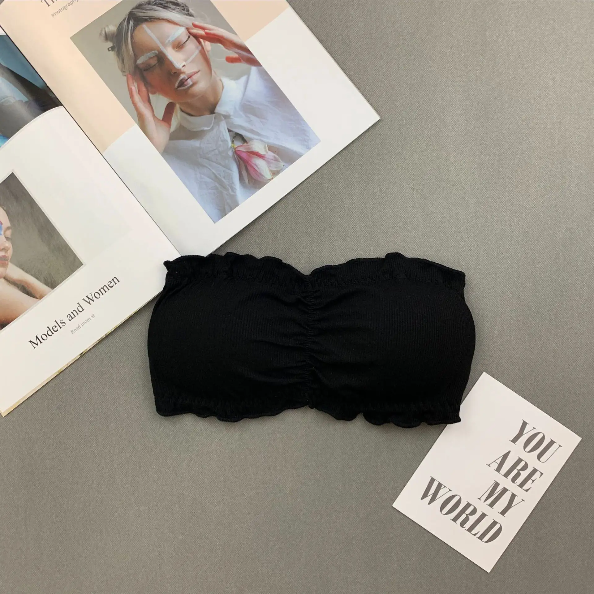 

Push Up Sexy Lace Tube Top Bralette Bandeau Underwear Bra Adjusted StrapsBrassiere Ropa interior sujetador Sous vetements femmes