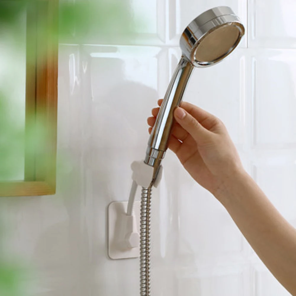 

2PCS Plastic Shower Bracket Free Punching Adjustable Suction Cup Shower Head Accessories Shelf Support De Douche Tool