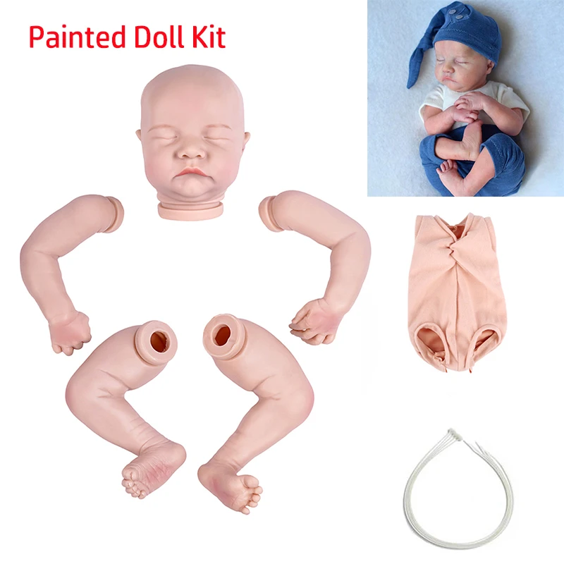 

RBG 17 Inches Reborn Baby Doll Kit Levi Painted Vinyl Unfinished Doll Parts DIY Blank Doll Kit