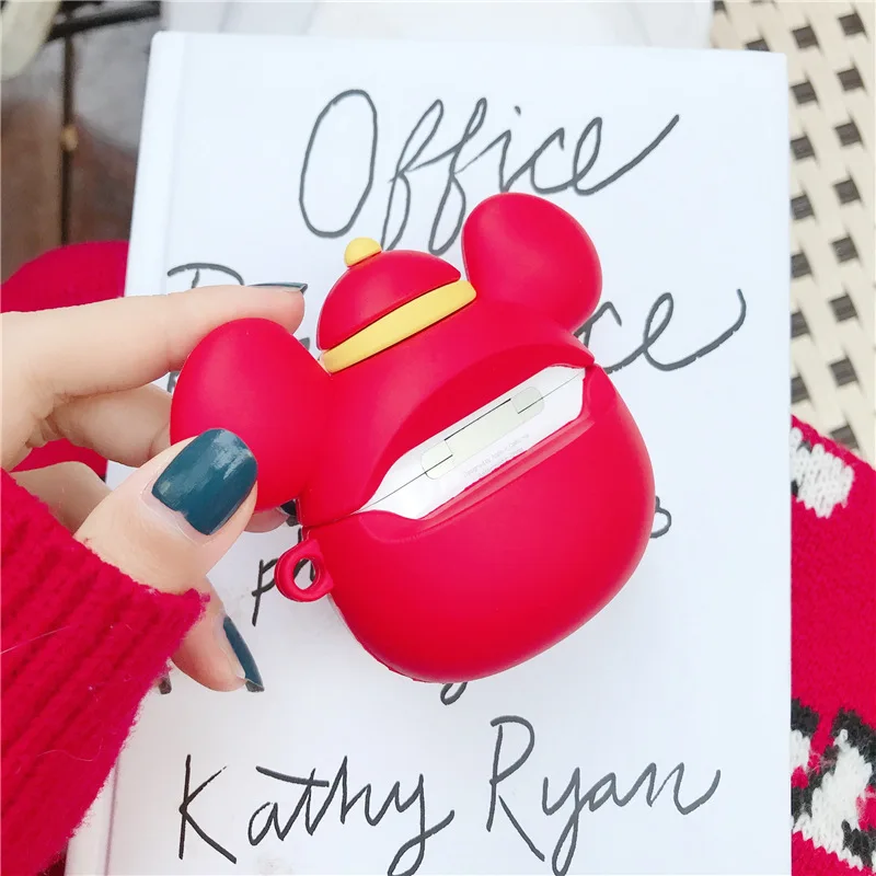 

For Airpods 1 2 Bluetooth Airpod Box Earphone Case Cartoon New Year Red Lucky Mouse Silicone Cover for Airpods Pro 3 Accessories