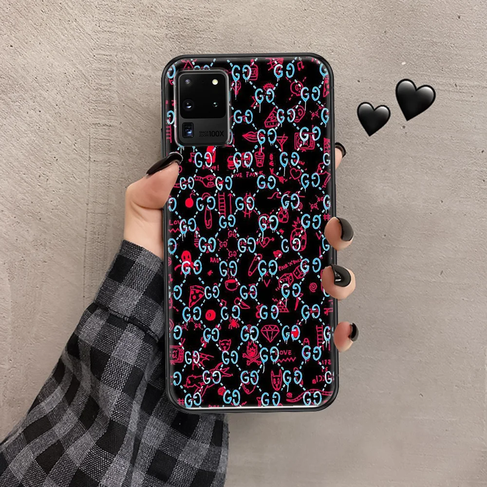 

Ltalian brand fashion snake Phone case For Samsung Galaxy Note 4 8 9 10 20 S8 S9 S10 S10E S20 Plus UITRA Ultra black silicone