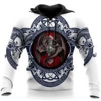 new fashion skull dragon pattern 3d all over printed men women autumn hoodie harajuku unisex casual pullover fashion jacket