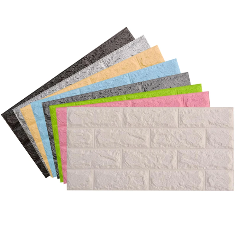 

10pcs Self Adhesive Foam Wallpaper 3D Brick Wall Panel Living Room Brick Stickers Bedroom Kids Room Brick Papers Home Decoration