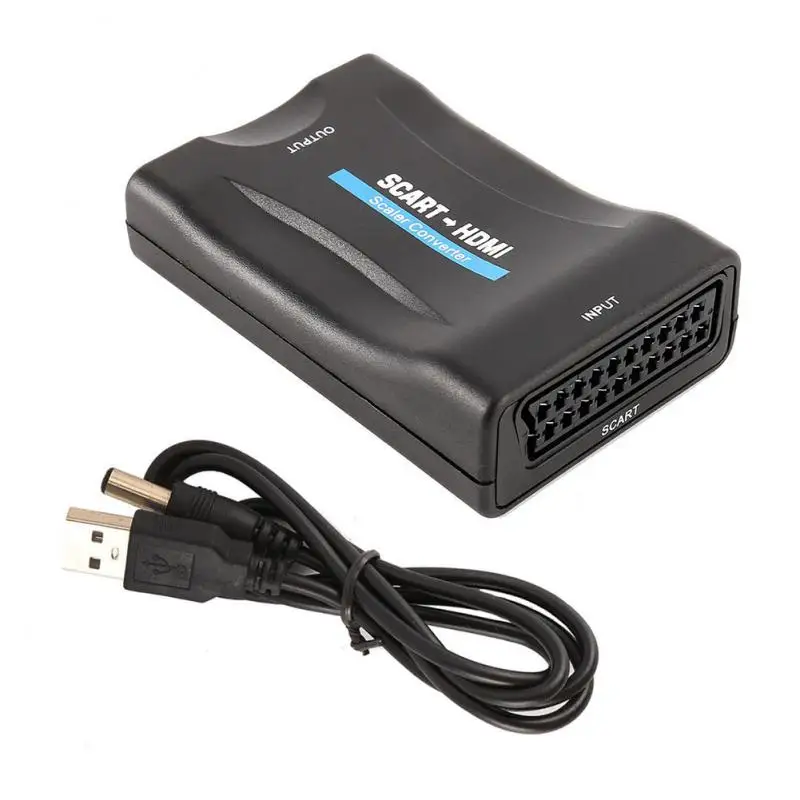 Оригинальный преобразователь 1080P Scart в HDMI совместимый видео аудио высококлассный