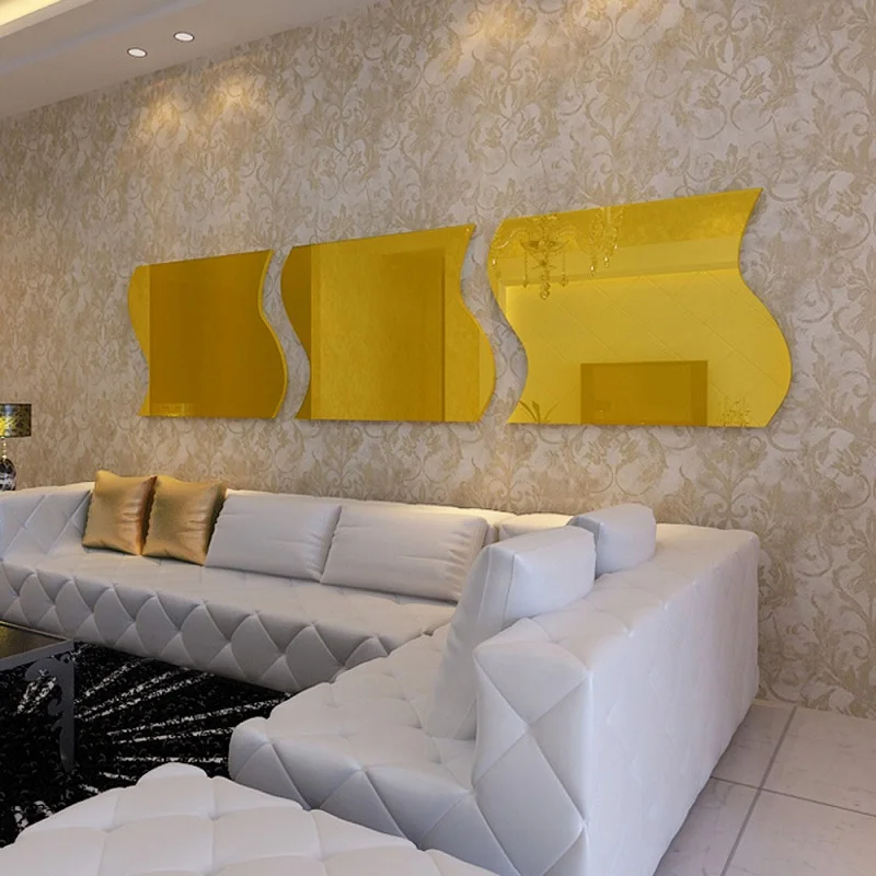 6 шт. декоративные зеркальные настенные наклейки сделай сам|Декоративные пленки|