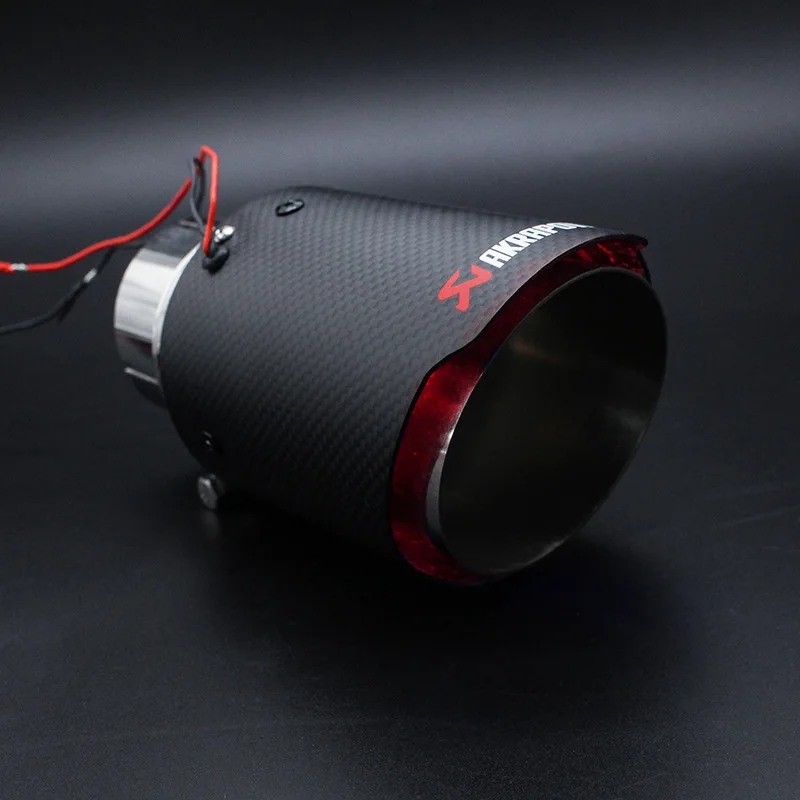 

Universal Carbon Fiber Exhaust Pipe Luminous Spitfire Muffler With High Temperature Resistant LED Lamp Car Accessories