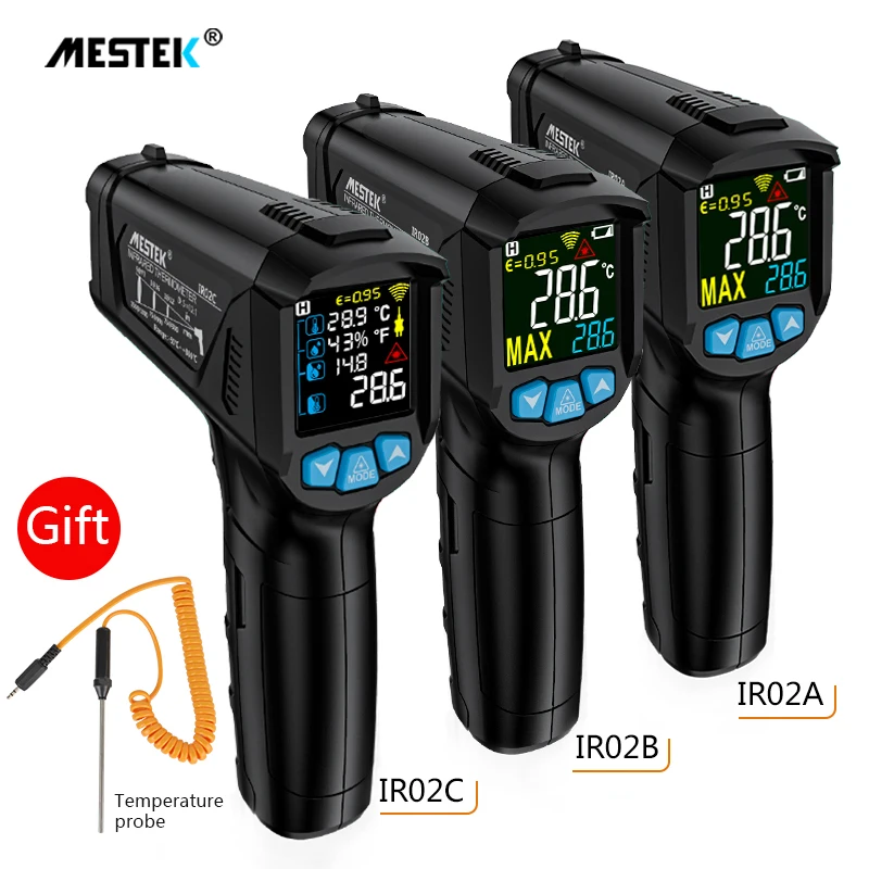 MESTEK 50 800 градусов Цифровой термометр влажности метр инфракрасный гигрометр