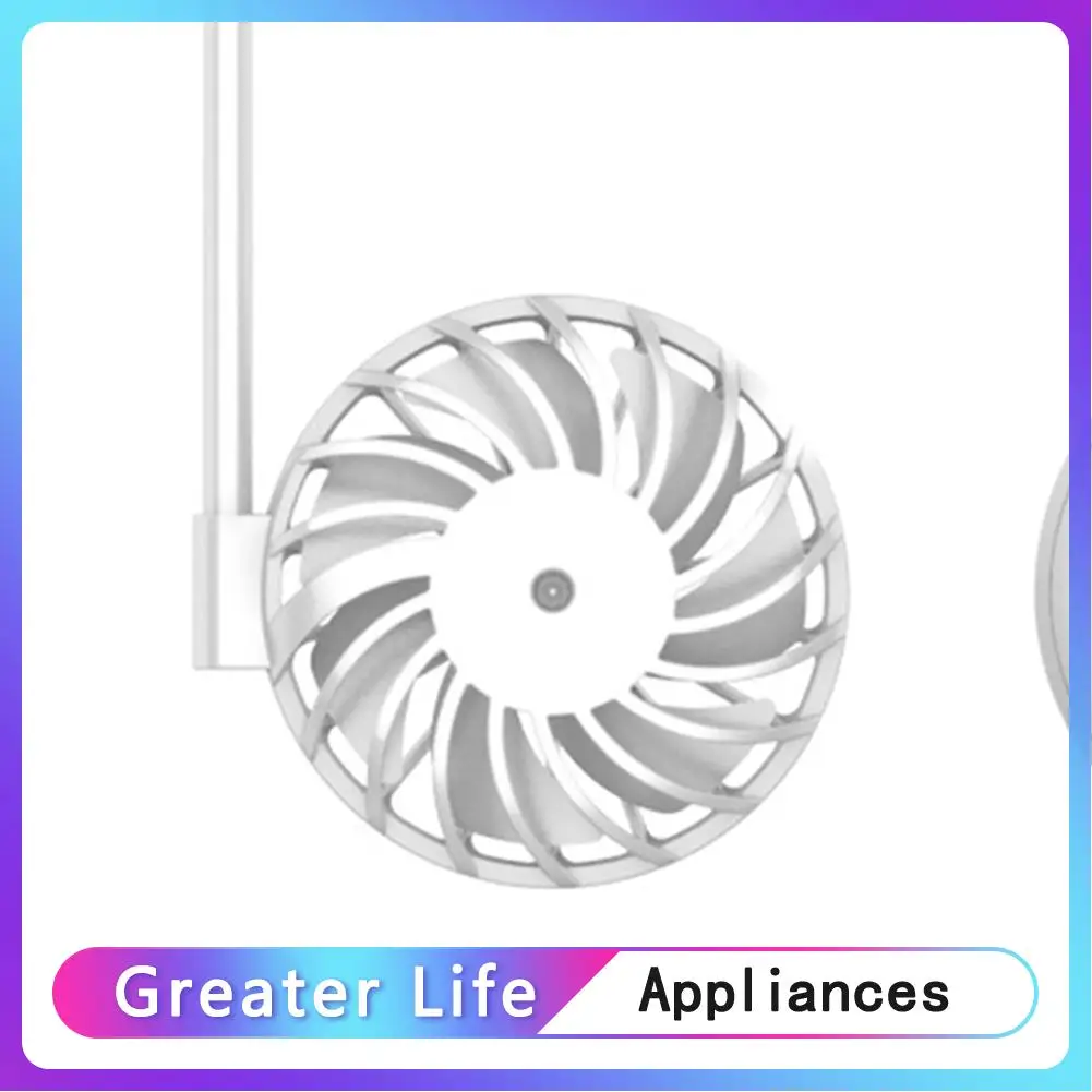 

Mini Portable Colorful Night Light Neck Hanging Fan Rechargeable Cooling Fans Adjustable Neck Dual Fan Home Office