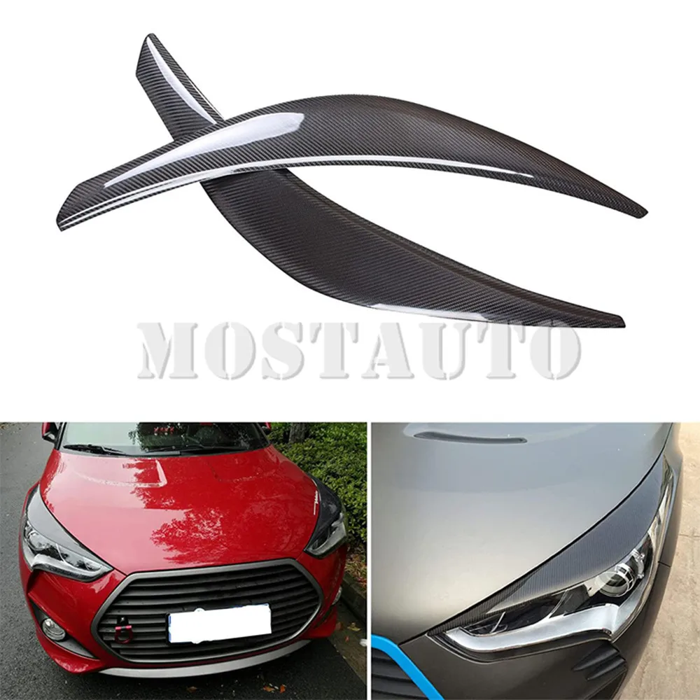 

2 шт., накладки на фары из углеродного волокна для Hyundai Veloster 2011-2017