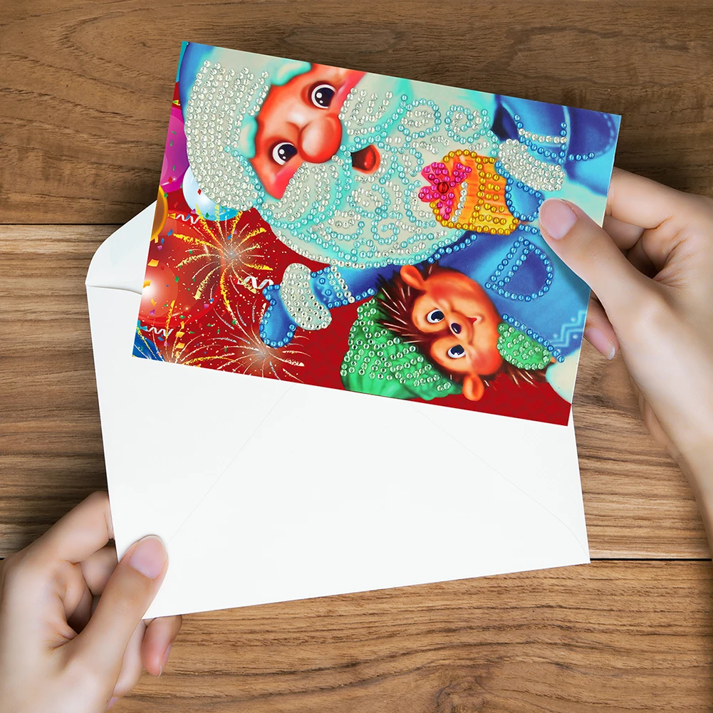 Алмазная живопись поздравительная открытка мультфильм Рождество день рождения