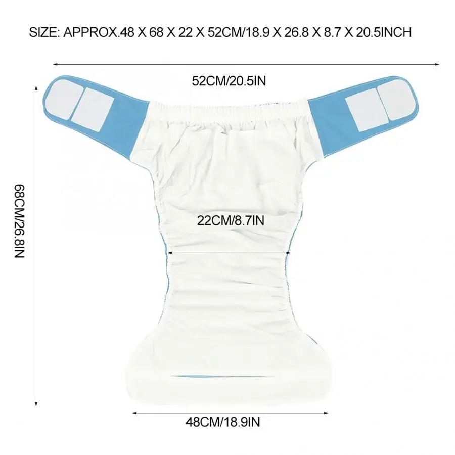 Многоразовые подгузники для взрослых водонепроницаемые моющиеся тканевые с
