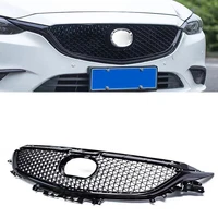front racing grille upper grills for mazda 6 abs black bumper mesh mask trims cover for mazda 6 2017 2018 gj gl atenza