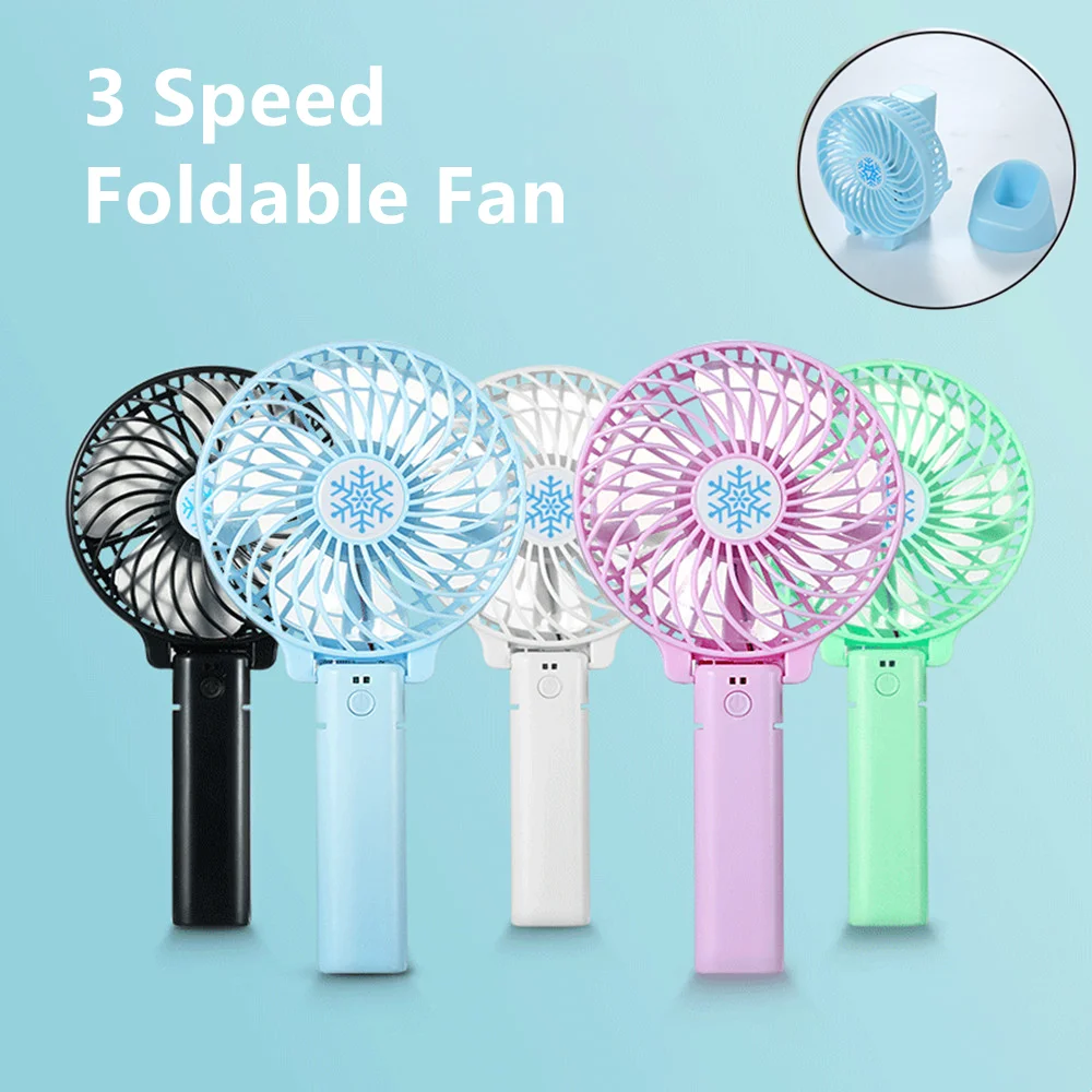 Mini Fan Portable 3 Speed Adjustable Fan Handheld Electric USB Summer Desk Air Conditioner Cooler Outside Travel Artifact