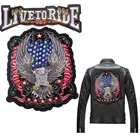 Нашивки с вышивкой орла, большие байкерские нашивки на одежду, значки с большим черепом в стиле панк, вышитая нашивка, куртка, пальто, аксессуары, полоски