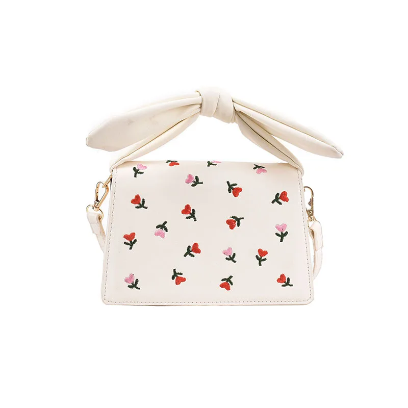 

Spring 2021 New Solid Vintage Flower Printing Small Square Bag Texture Slung Shoulder Bag Designer Bag Luxury Brand Handbags
