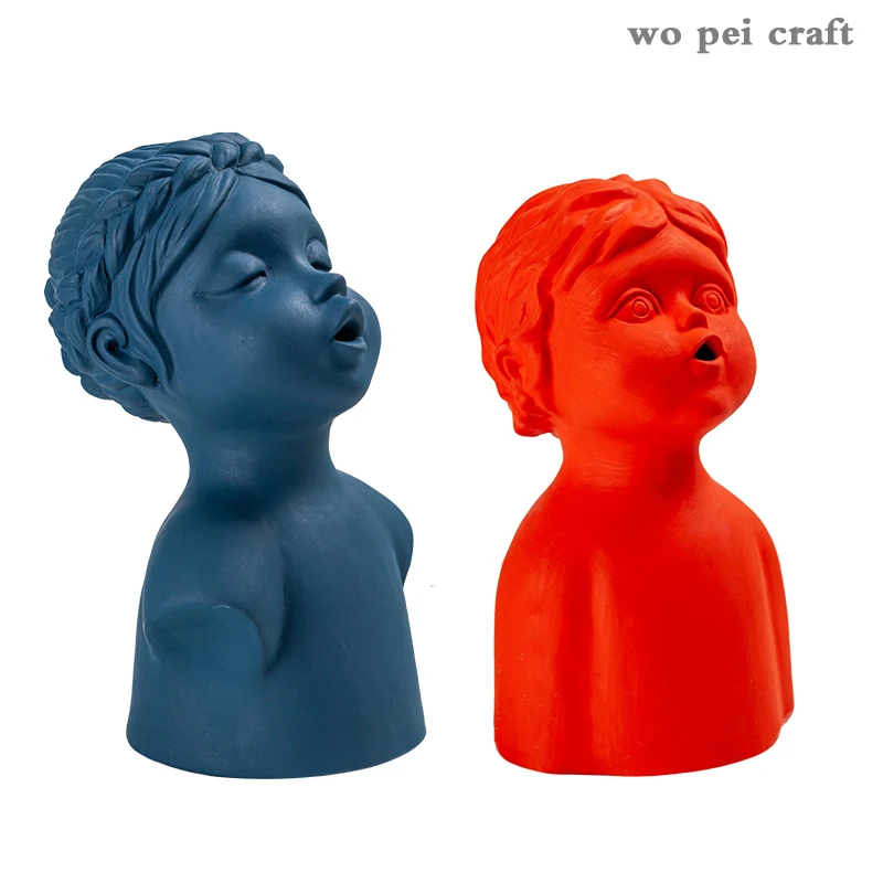 

Solid Color Figure Sculpture Ornaments Ceramic Portrait Bust Figurines Home Decor Modern Crafts Statue Girly Room Decoration