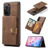 for xiaomi poco f3 redmi k40 k40 pro back caseremovable wallet card slot magnetic cover
