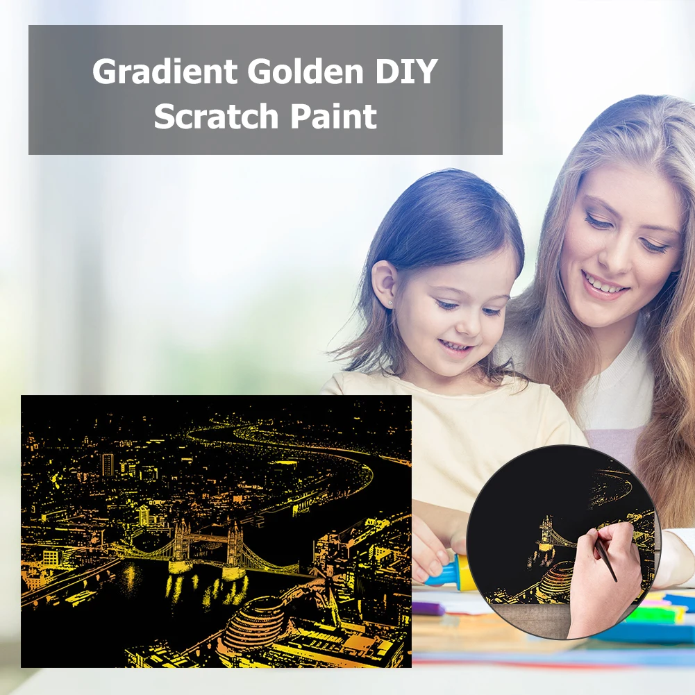 DIY градиентный цвет рисунок на царапинах искусственная фотография необычная
