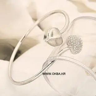 

Hot New Fashion Double Peach Heart Adjustable Bracelet for Wowen Open Diamond Love Bracelet Jewelry Gift Mujer Pulseras