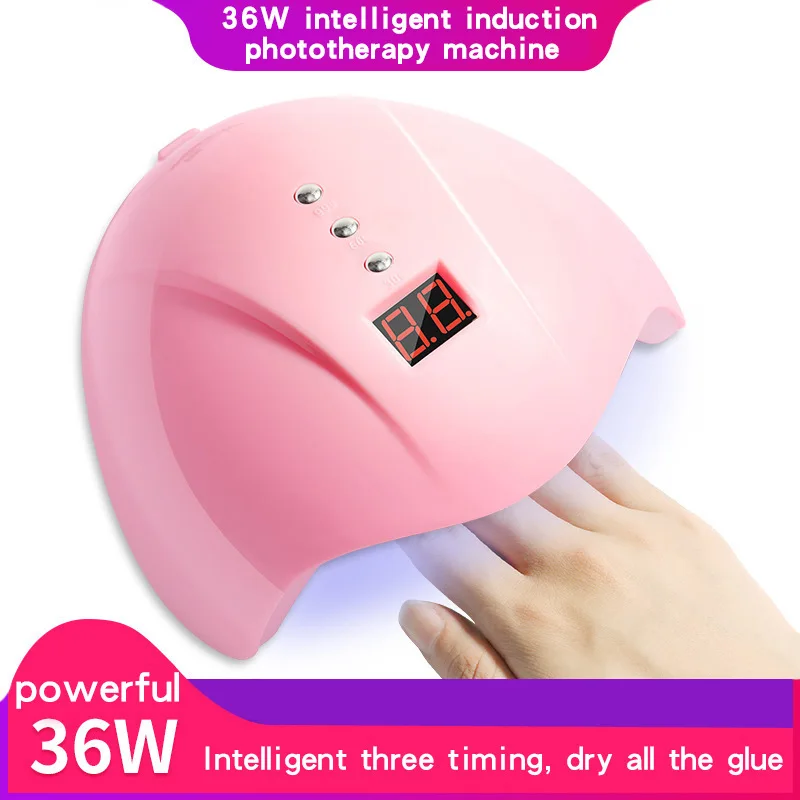 

Nails Phototherapy Lamp Machine 36W Intelligent Induction Led/UV Small USB Nail Heating Lamp Quick-Drying Dryer