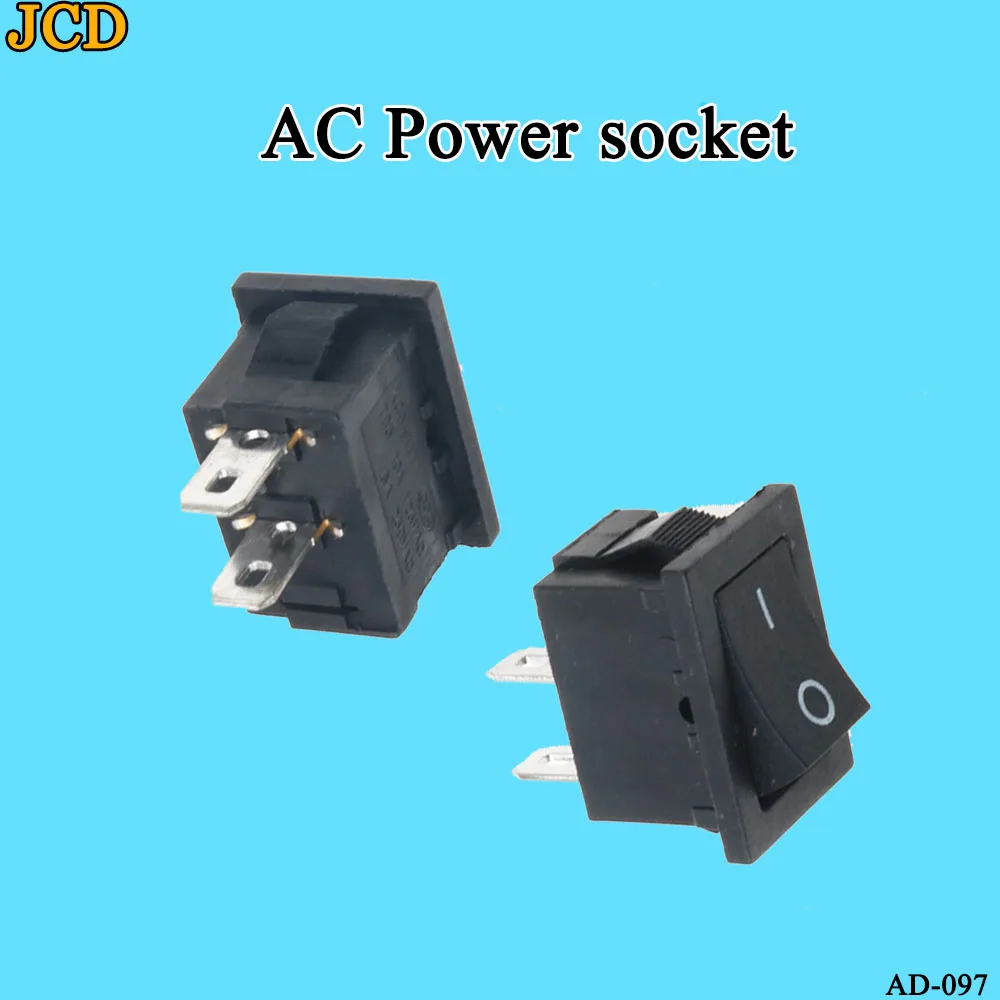 JCD 10 шт. кнопочный переключатель 21x15 мм SPST 2Pin 3A 250V KCD11 защелкивающийся