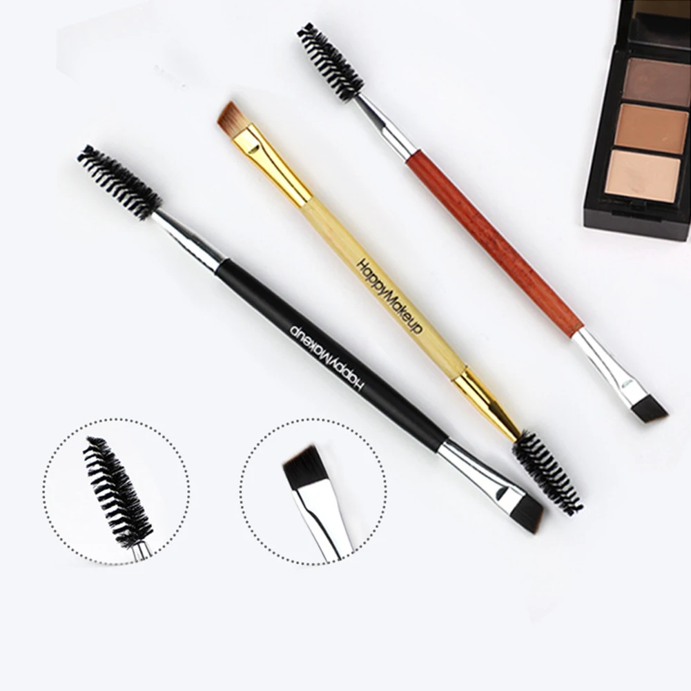 Wooden Double Head Soft Makeup Brush for Eyebrow Eyelashes Facial Beauty Tool | Красота и здоровье