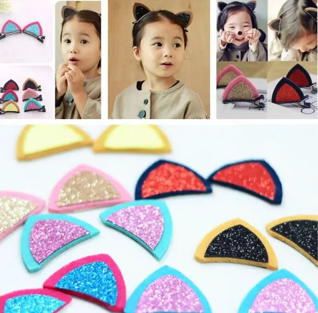 100 Пара очаровательных зажимов Детские аксессуары для волос в виде кошки подарок