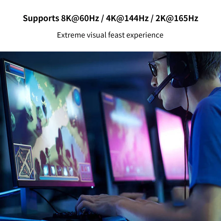 Кабель Displayport 1 4 144 Гц DP 8K DisplayPort в 2 кабель 8K/60 4K X 2K/144 HDR 2g-sync и freesync - купить по