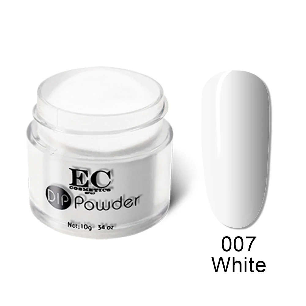 007 White Dip порошок лак для ногтей акриловый набор органический Маникюр расширение Цветной Французский без УФ светильник украшения верхнее Базовое покрытие ногтей - Цвет: 007 White