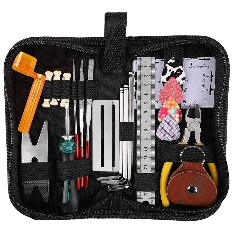 

26 Pcs Guitar Repairing Maintenance Tool Kit, Guitar Care Cleaning Tool Kit For Guitar Ukulele Bass Mandolin Banjo