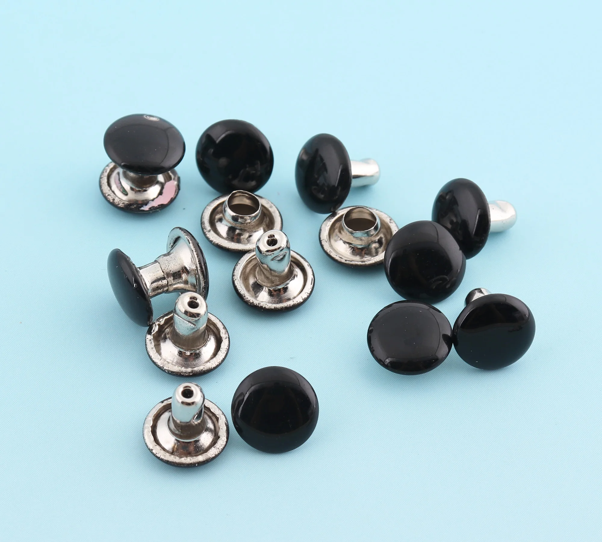 Double Cap Rivets 100sets 8mm White/black Round Leathercraft Purse Notions Metal Studs for Bag/ Belt | Дом и сад